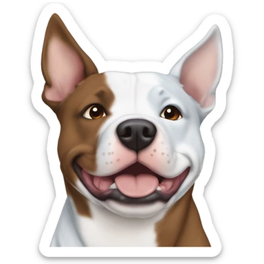 White and brown pit bull blue heeler  sticker