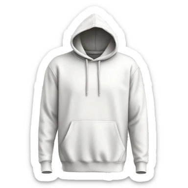 Plain White color pullover hoodie no person sticker