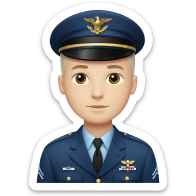 make a dashing US soldier with white, natural and slightly older skin sticker