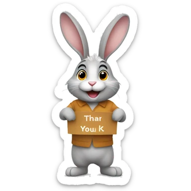 rabbit saying thank you sticker