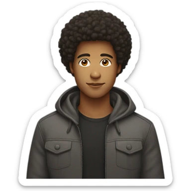 pretty boy with afro hair sticker