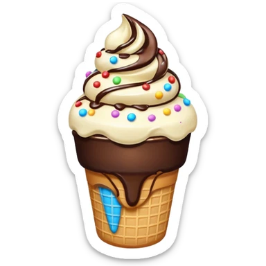 Icecream with toppins on the top sticker