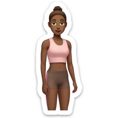 Gym girl  brown  light pink clothes  sticker