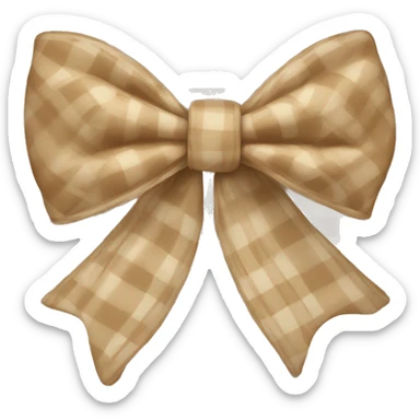 beige plaid bow sticker