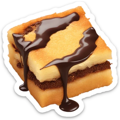 Viral dubai kunafa chocolate broken in two pieces and oozing the filling sticker