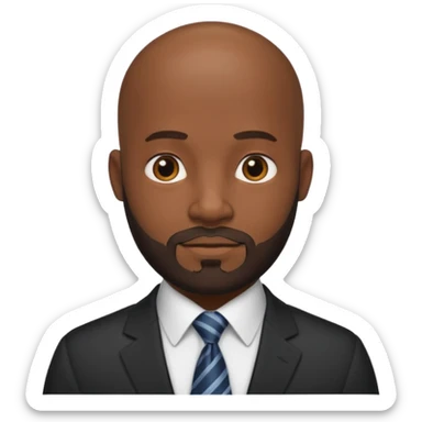 bald black men with tie with bearded sticker