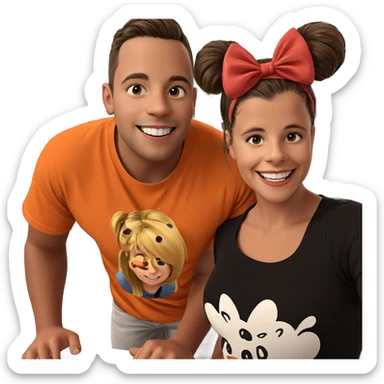 smiling girl with boys sticker