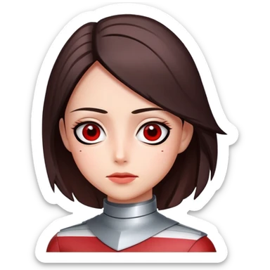 Alita portrait with red stripes on both cheeks sticker