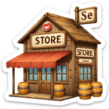 shop with the word store in the sign sticker