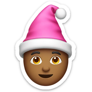 Christmas pink hat sticker