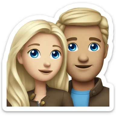 blue eyed couple sticker
