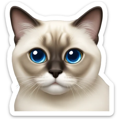 short hair himalayan siamese cat blue eyes sticker