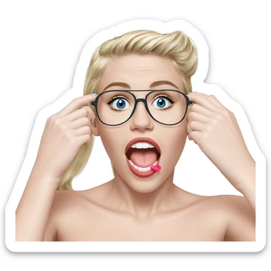 blonde girl with blue eyes sticker