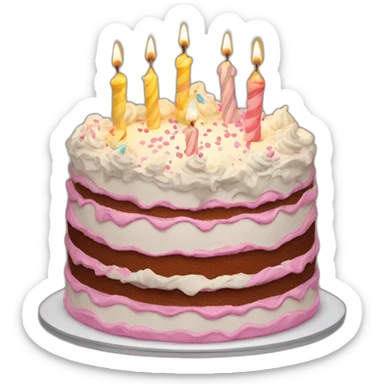 Birthday cake sticker