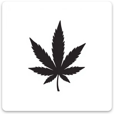 cannabis leaf, hand drawn doodle sticker