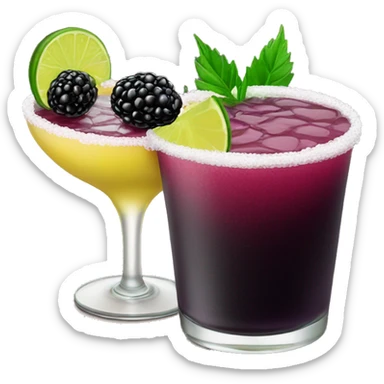 Blackberry margarita in a short glass sticker