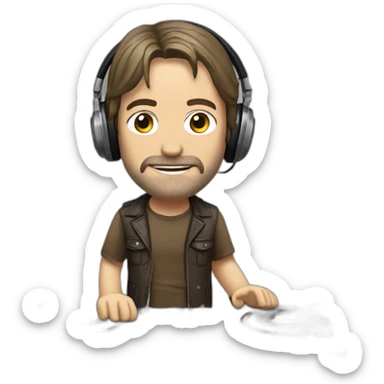 Daryl nixon from the walking dead series mixing songs like a famous DJ sticker