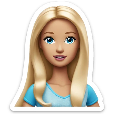 Barbie with blue eyes sticker