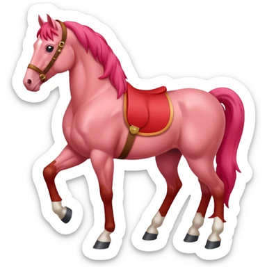 pinkred horse sticker