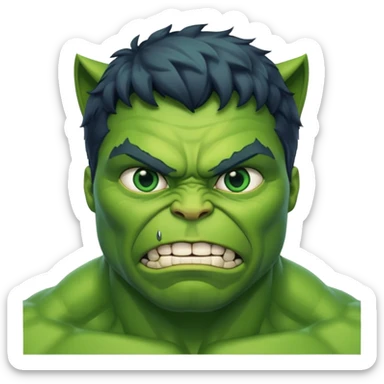 Hulk with cat face sticker