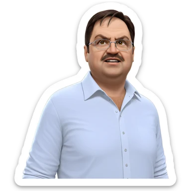 male in white shirt portrait sticker