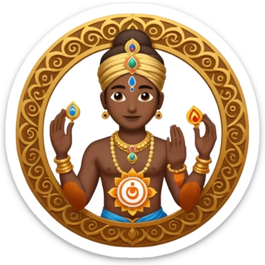 Made an emoji with surdarshan chakrr in krishna hand sticker