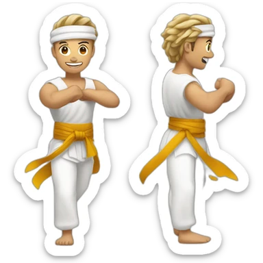 Smily face Emoji capoeira fighter sticker