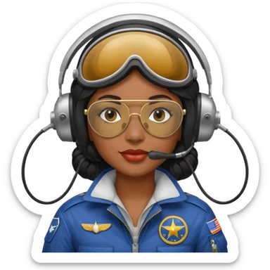 Black Pilot Woman sticker