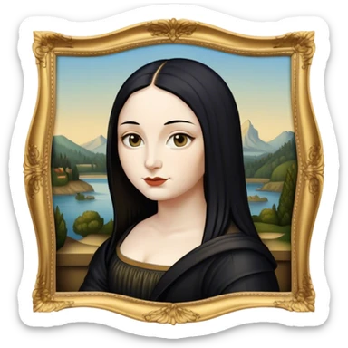 Goth black mona lisa sticker