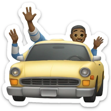 Two cars high fiving sticker