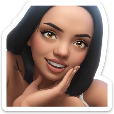 dreamy black haired girl sticker