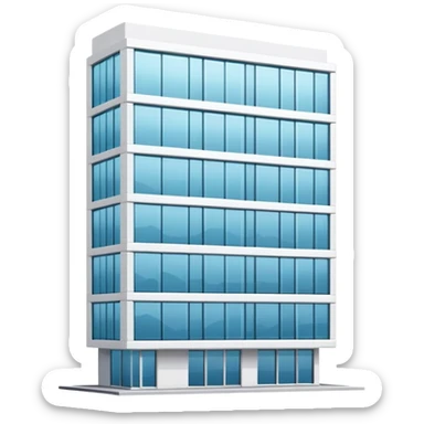 modern apartment building with sleek design sticker