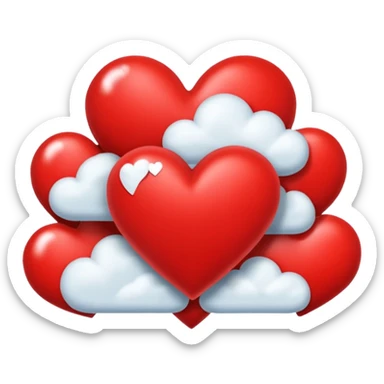 Corazón con 3 nubes alrededor  sticker