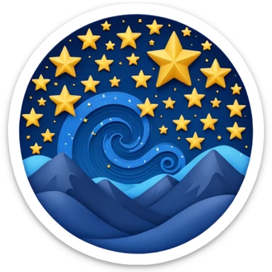 Starry night sticker