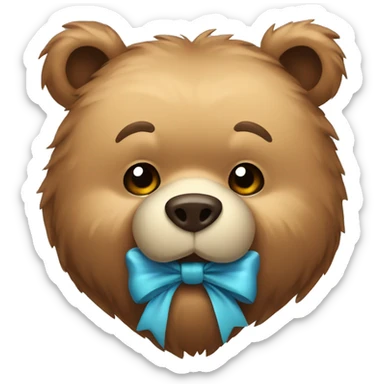 bear whit bow sticker