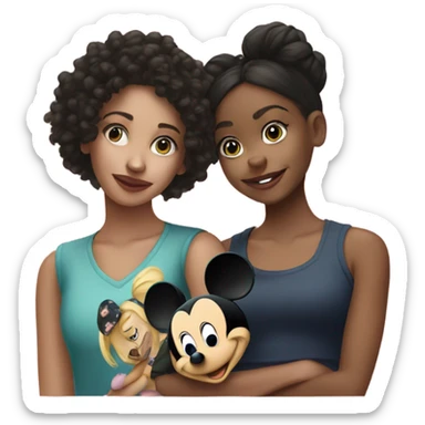 Gemma and jade with mickey mouse sticker