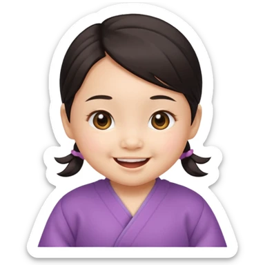 a asian baby girl sticker