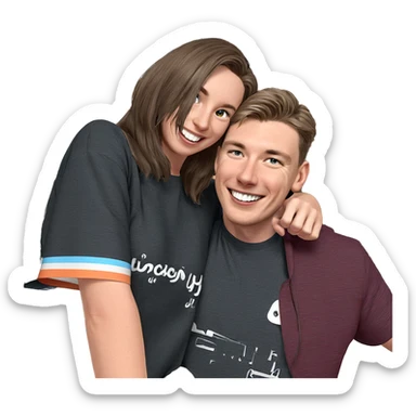 happy girl and boy indoors sticker