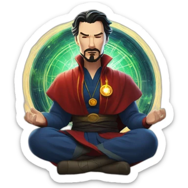 doctor strange meditate sticker