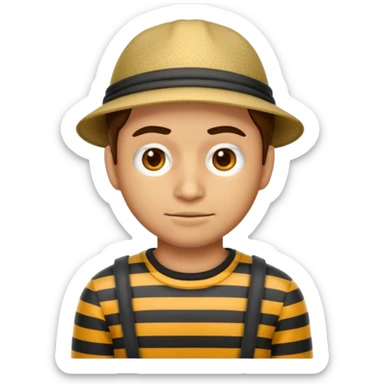 A theif robber emoji,Stripped shirt. sticker