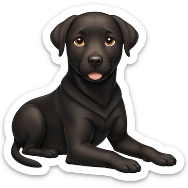 Black adult Labrador sticker