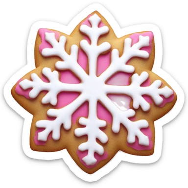 pink snowflake cookie  sticker