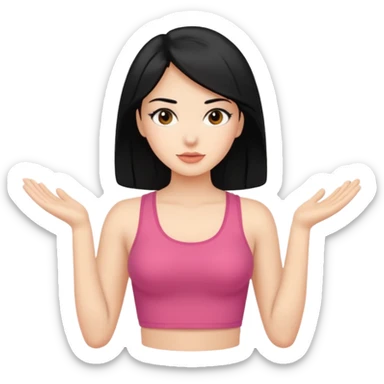 Baddie with black hair and a body  sticker