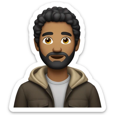 Homeless man with black hair and tan skin sticker