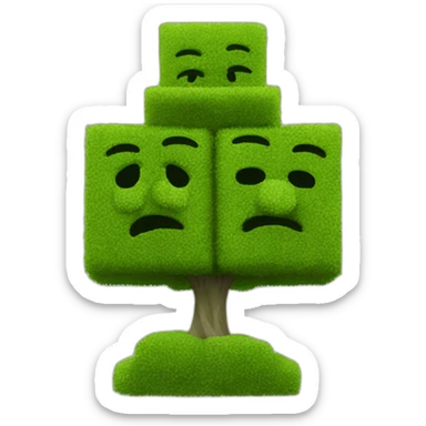 4 faces cube topiary tree texture sticker