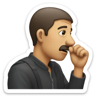 Guy holding his nose sticker