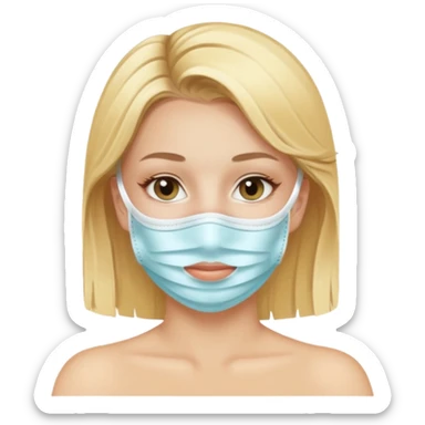 Spa mascarilla nena rubia sticker