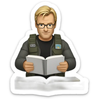 Daniel Jackson from Stargate reading a book sticker