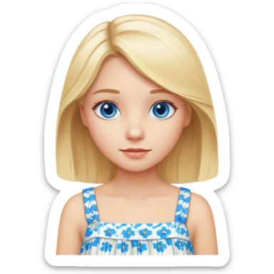 blonde hair blue eyes girl summer sticker