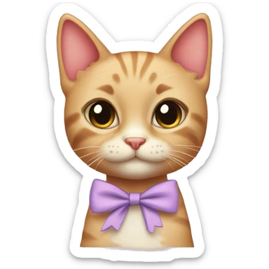 Cat with cute little preppy bows sticker